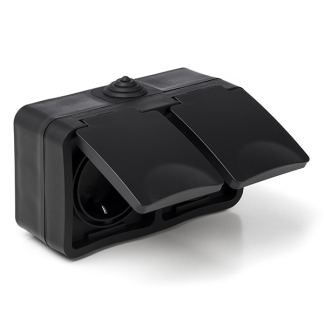 Q-link Stopcontact voor buiten | Q-link (Randaarde, Zwart) 00.946.51 K180106715 - 1
