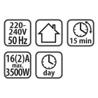 Q-link Tijdschakelaar | Q-link (96 schakelmomenten, Analoog, Randaarde) 66.202.59 K180108116 - 6