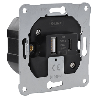 Q-link USB stopcontact | Q-link (Inbouw, USB A, USB C) 66.069.58 K180106719 - 1
