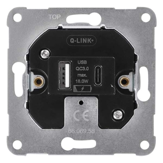 Q-link USB stopcontact | Q-link (Inbouw, USB A, USB C) 66.069.58 K180106719 - 2
