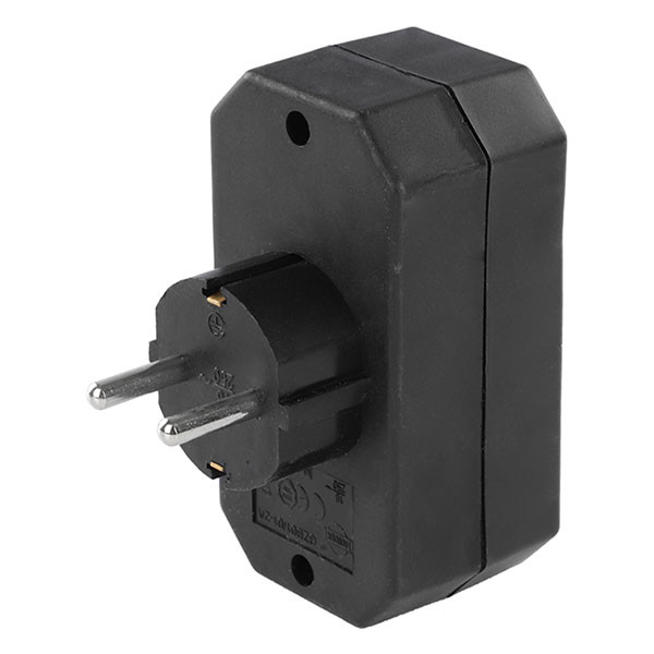 Q-link Verloopstekker | Q-link | 3-voudig (2x Eurostekker, 1x Randaarde, Zwart) 00.110.95 K010807011 - 2