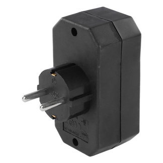 Q-link Verloopstekker | Q-link | 3-voudig (2x Eurostekker, 1x Randaarde, Zwart) 00.110.95 K010807011 - 2