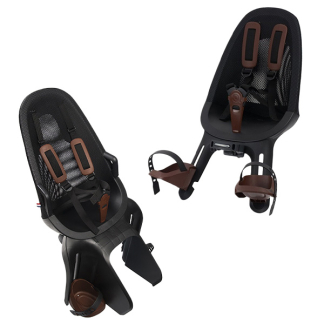 Fietsstoeltjes | Qibbel | Air (Voor- en achterzitje, Zwart/bruin)