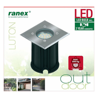 Ranex Grondspot | Ranex (Led, 230 lm, Geborsteld staal, Vierkant) 0158620 RA-0158620 K150101045 - 3