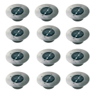 Solar grondspot | Ranex | 12 stuks (LED, Schemersensor, 5 lm, Geborsteld staal, Rond)