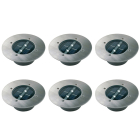Ranex Solar grondspot | Ranex | 6 stuks (LED, Schemersensor, 5 lm, Geborsteld staal, Rond)  V150101030 - 1