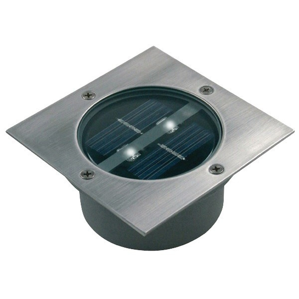 Solar grondspot | Ranex (LED, 5 lm, Schemersensor, staal, Vierkant) Ranex