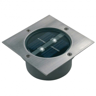 Ranex Solar grondspot | Ranex (LED, 5 lm, Schemersensor, Geborsteld staal, Vierkant) 5000198 RA-5000198 K150101031 - 