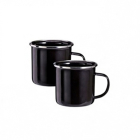 Beker | Redcliffs | 2 stuks (Emaille, 350 ml, Zwart)