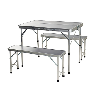 Redcliffs Campingtafel met bankjes | Redcliffs | 3-delig (Opvouwbaar, Koffer, Grijs) CM4100110 K170105273 - 1