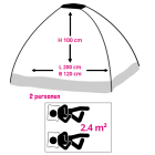Redcliffs Campingtent | Redcliffs | 2 personen (Koepel, 200 x 120 x 100 cm) X92000290 K180107469 - 3