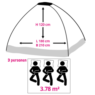 Redcliffs Campingtent | Redcliffs | 3 personen (Koepel, 180 x 210 x 120 cm) X92000460 K180107471 - 4