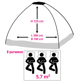 Redcliffs Campingtent | Redcliffs | 3 personen (Koepel, 300 x 190 x 125 cm, Grijs) X92000650 K170106093 - 4