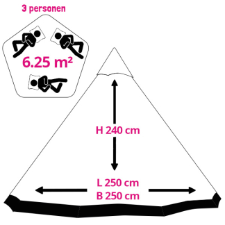 Redcliffs Campingtent | Redcliffs | 3 personen (Tipi, 250 x 250 x 240 cm) X92000470 K180107472 - 4