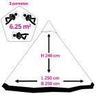 Redcliffs Campingtent | Redcliffs | 3 personen (Tipi, 250 x 250 x 240 cm) X92000470 K180107472 - 4