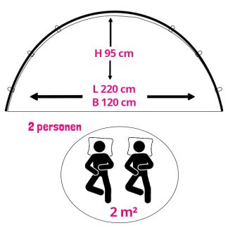 Redcliffs Pop-up tent | Redcliffs | 2 personen | 220 x 120 x 95 cm | 1.3 kg (Waterdicht, Groen) X92000450 K170105334 - 3