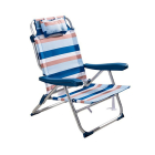 Redcliffs Strandstoel | Redcliffs | 64 x 63 x 82 cm (Inklapbaar, Verstelbaar, Blauw gestreept) X32000320 K170106085 - 1