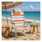 Redcliffs Strandstoel | Redcliffs | 64 x 63 x 82 cm (Inklapbaar, Verstelbaar, Rood gestreept) X32000330 K170106086 - 4