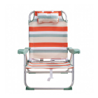 Redcliffs Strandstoel | Redcliffs | 64 x 63 x 82 cm (Inklapbaar, Verstelbaar, Rood gestreept) X32000330 K170106086 - 3