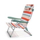 Redcliffs Strandstoel | Redcliffs | 64 x 63 x 82 cm (Inklapbaar, Verstelbaar, Rood gestreept) X32000330 K170106086 - 2