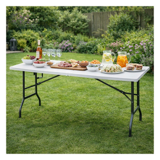 Redcliffs Tuintafel | Redcliffs | 180 x 70 x 74 (Inklapbaar, Wit) CM5000010 K170106060 - 4