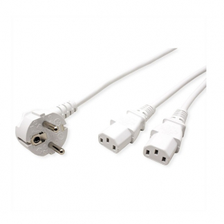 Roline C13 kabel | Roline | 2 meter (2 x C13, Haaks, Wit) 19081023 K010806143 - 