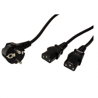 Roline C13 kabel | Roline | 2 meter (2 x C13, Haaks, Zwart) 19081022 K010806142 - 1