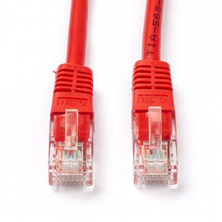 Roline Netwerkkabel | Cat5e U/UTP | 0.5 meter (100% koper, Rood) 21150521 K010600309 - 1