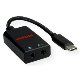 Roline USB C naar 2x jack 3.5 mm adapterkabel | M ↔ V | Roline | 0.15 meter (Stereo, 100% koper) 12033209 K010221036 - 2