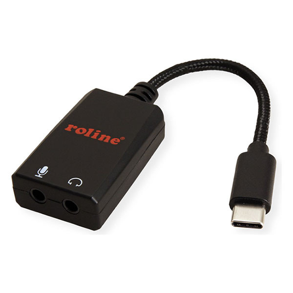 Roline USB C naar 2x jack 3.5 mm adapterkabel | M ↔ V | Roline | 0.15 meter (Stereo, 100% koper) 12033209 K010221036 - 3