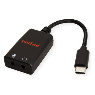 Roline USB C naar 2x jack 3.5 mm adapterkabel | Roline | 0.15 meter (Stereo, 100% koper) 12033209 K010221036 - 3