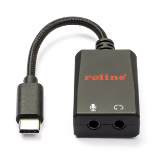 Roline USB C naar 2x jack 3.5 mm adapterkabel | Roline | 0.15 meter (Stereo, 100% koper) 12033209 K010221036 - 