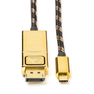 Roline USB C naar DisplayPort kabel | Roline | 2 meter (4K@60Hz, Verguld) 11045849 K010403064 - 1