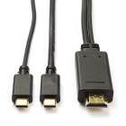 Roline USB C naar HDMI kabel | Roline | 1 meter (4K@60Hz, USB C, Verguld) 11045952 K010214127