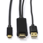 Roline USB C naar HDMI kabel | Roline | 1 meter (4K@60Hz, USB C laadpoort, Verguld) 11045950 K010214129