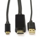 Roline USB C naar HDMI kabel | Roline | 2 meter (4K@60Hz, USB A, Verguld) 11045956 K010214132 - 1
