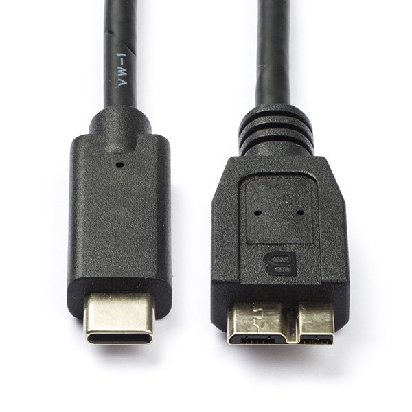 USB C naar Micro USB kabel | 0.5 meter | 3.0 (100% koper, Zwart) Roline Kabelshop.nl