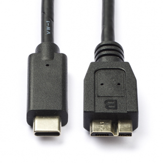 Roline USB C naar Micro USB kabel | 0.5 meter | USB 3.0 (100% koper, Zwart) 11029005 K070601066 - 