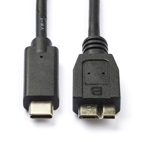 Roline USB C naar Micro USB kabel | 0.5 meter | USB 3.0 (5 Gbps, 100% koper, Zwart) 11029005 K070601066 - 1