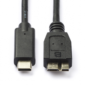 Roline USB C naar Micro USB kabel | 0.5 meter | USB 3.0 (5 Gbps, 100% koper, Zwart) 11029005 K070601066 - 1