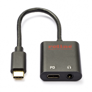 Roline USB C naar jack 3.5 mm adapterkabel | Roline | 0.15 meter (Stereo, Verguld, Extra USB C poort) 12033222 K010221037 - 