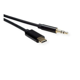 Roline USB C naar jack 3.5 mm kabel - Roline - 3 meter (Stereo, Verguld) 12033218 K010221034 - 3