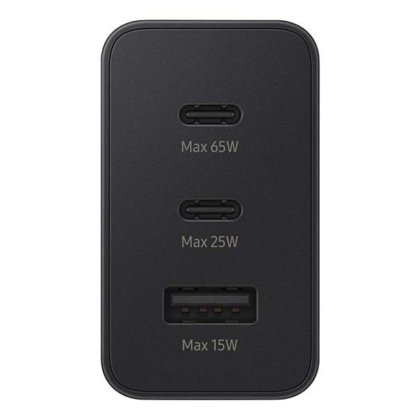 Samsung USB C snellader | Samsung | 3 poorten (2x USB C, 1x USB A, 65 W, Power Delivery, Zwart) EP-T6530NBEGEU K010221056 - 3