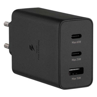 Samsung USB C snellader | Samsung | 3 poorten (2x USB C, 1x USB A, 65 W, Power Delivery, Zwart) EP-T6530NBEGEU K010221056 - 2