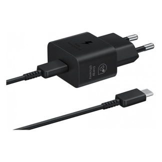Samsung USB C snellader | Samsung (1x USB C, 25W, Inclusief USB C kabel, GaN, Zwart) EP-T2510XBEGEU K010221097 - 1