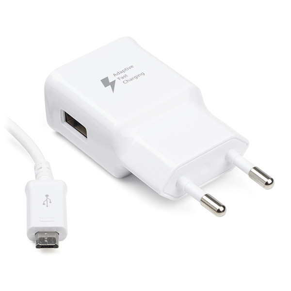 Snellader | | 1 poort A, Adaptive Fast Charging, 15W, Micro USB kabel, Wit) Scanpart