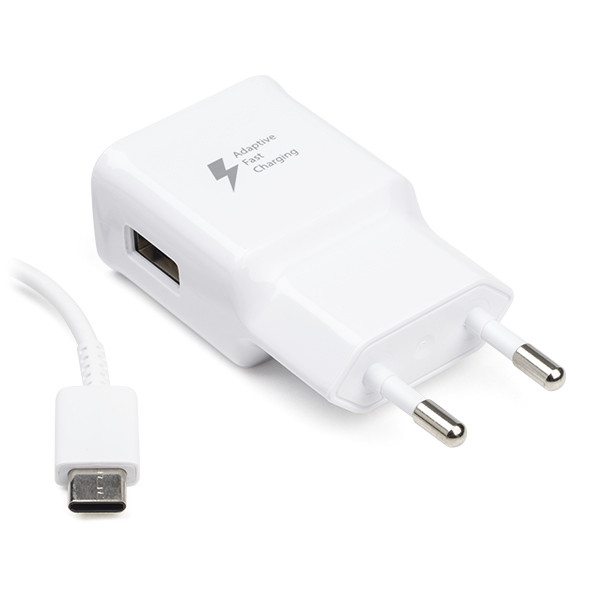 Grijp Fokken kans Snellader | Samsung | 1 poort (USB A, Adaptive Fast Charging, 15W, USB C  kabel, Wit) Scanpart Kabelshop.nl