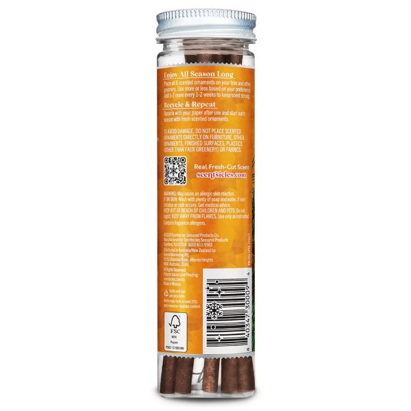 Scentsicles Kerstboom geurstokjes | Scentsicles | 6 stuks (Spiced Pine Cones) 31SBSPC K151100067 - 2