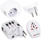 Skross Universele reisstekker (Geaard, Instelbaar, USB) 1302535 SKR1302535 K050801036 Skross Universele reisstekker (Geaard, Instelbaar, USB) 1302535 SKR1302535 K050801036