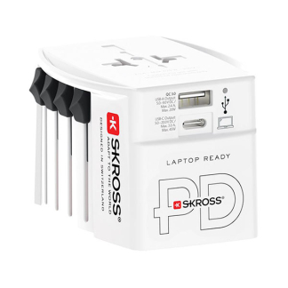 Skross Universele reisstekker met USB | Skross | AC45PD | Wereld naar Wereld (Uitschuifbaar, 1x USB A, 1x USB C) 74798 K050801111 - 1